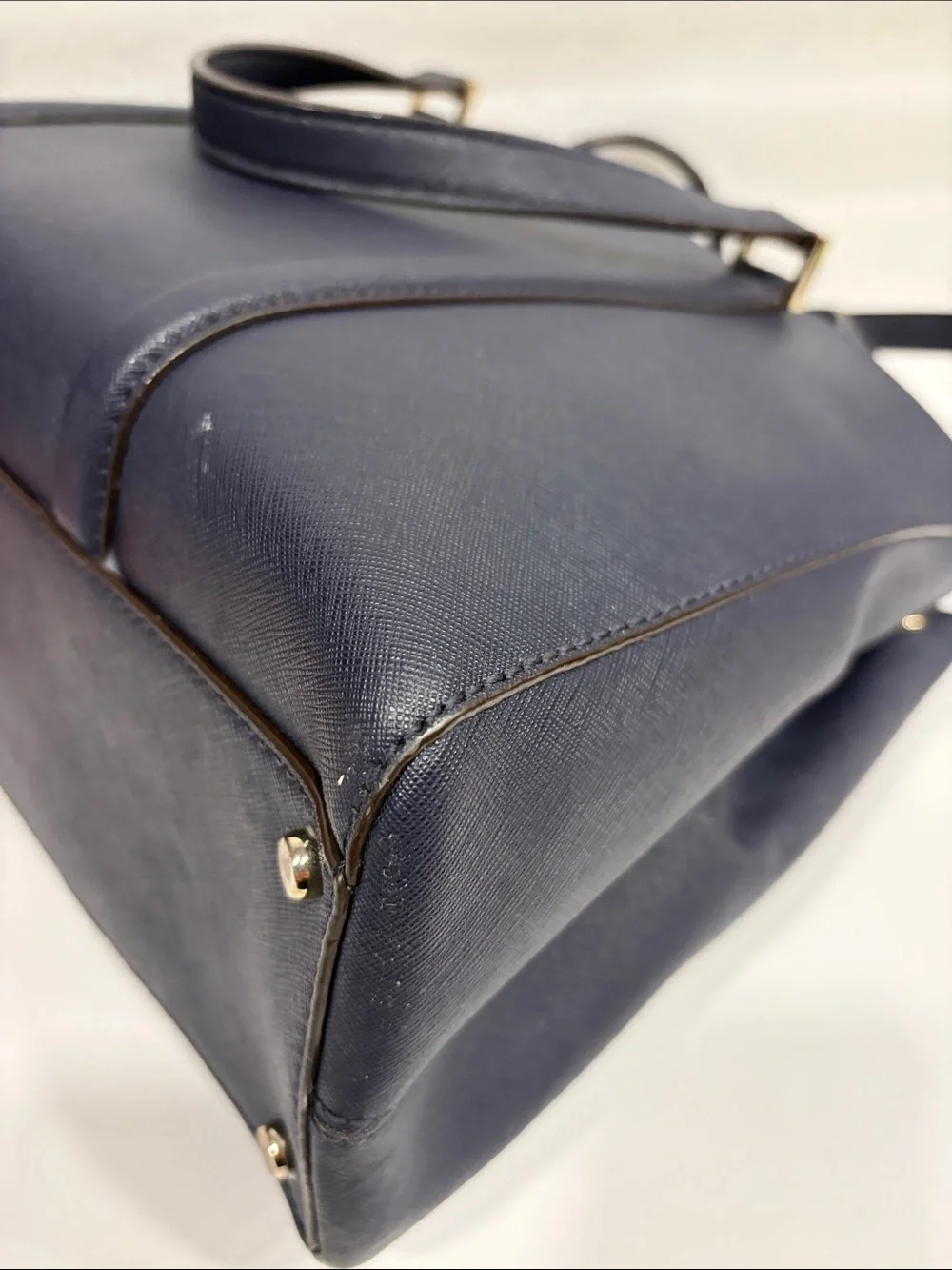 kate spade Navy Structured Satchel with Top Handles and Detachable Strap